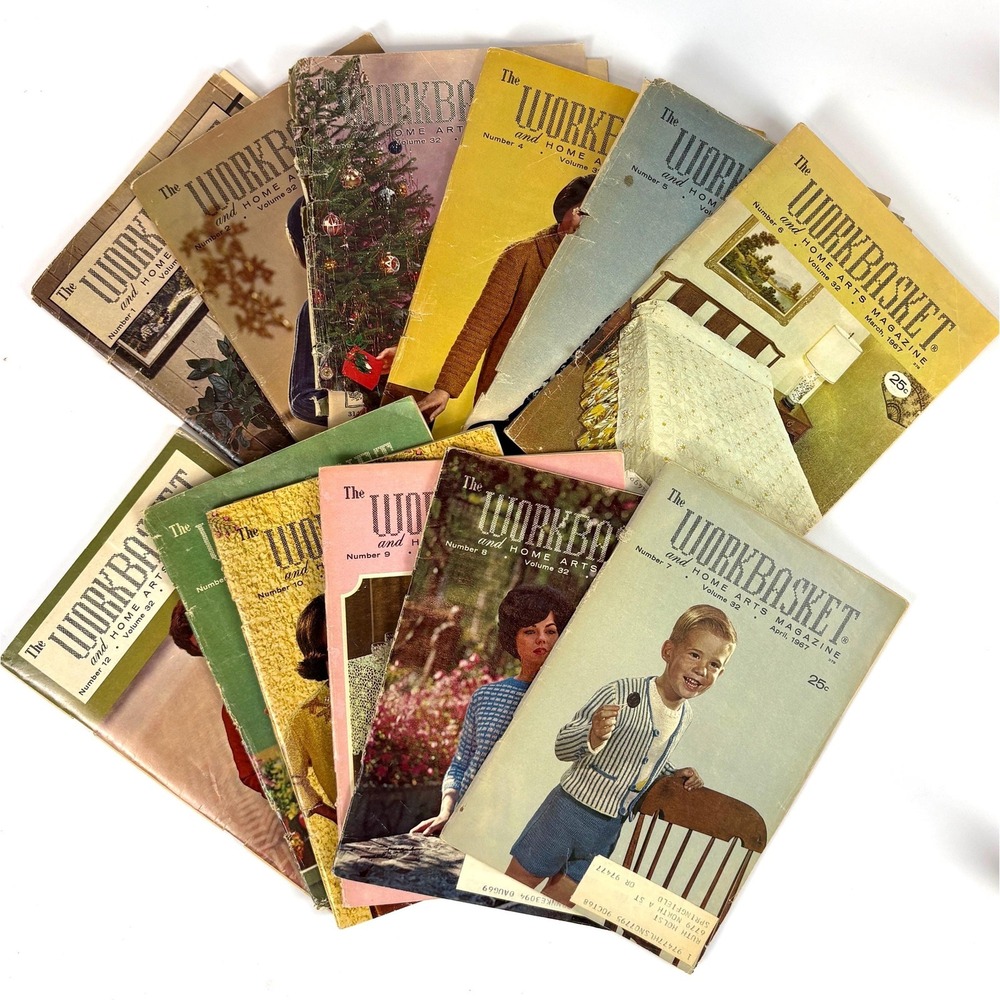 1966 1967 The Workbasket Magazine Vol 32 Vintage Full Year Lot of 12 Mid Century